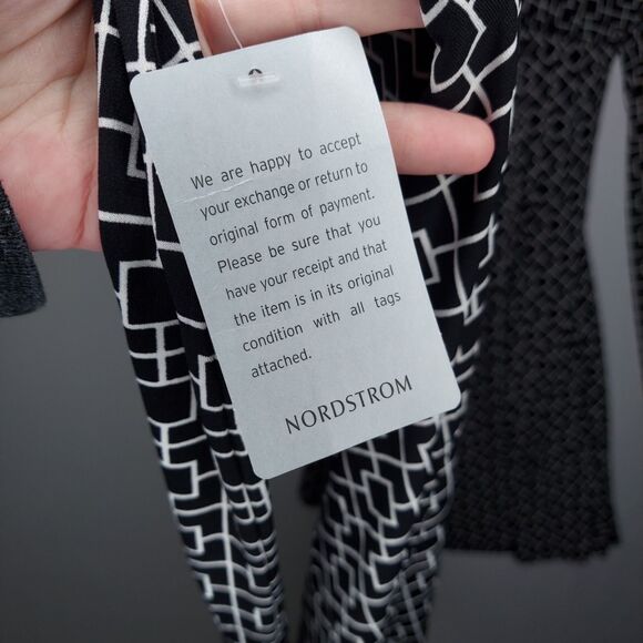 Love X Design Dress 4X Sleeveless Black Geometric Empire V-Neck Tie-Back Midi - Picture 9 of 11